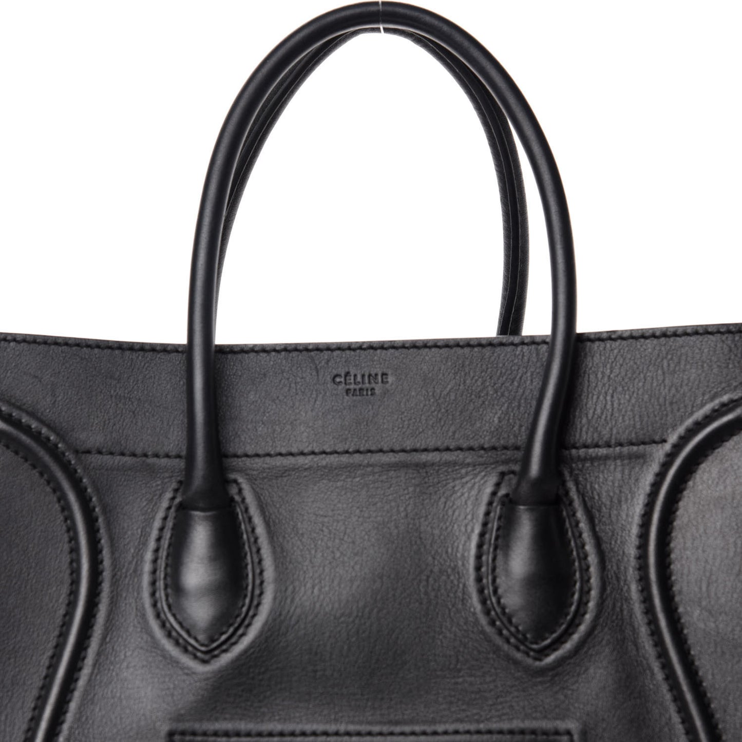 Grained Calfskin Medium Phantom Luggage Black