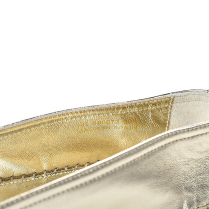 Saint Laurent Metallic Lambskin Monogram Espadrilles 39.5 Gold 8 of 10
