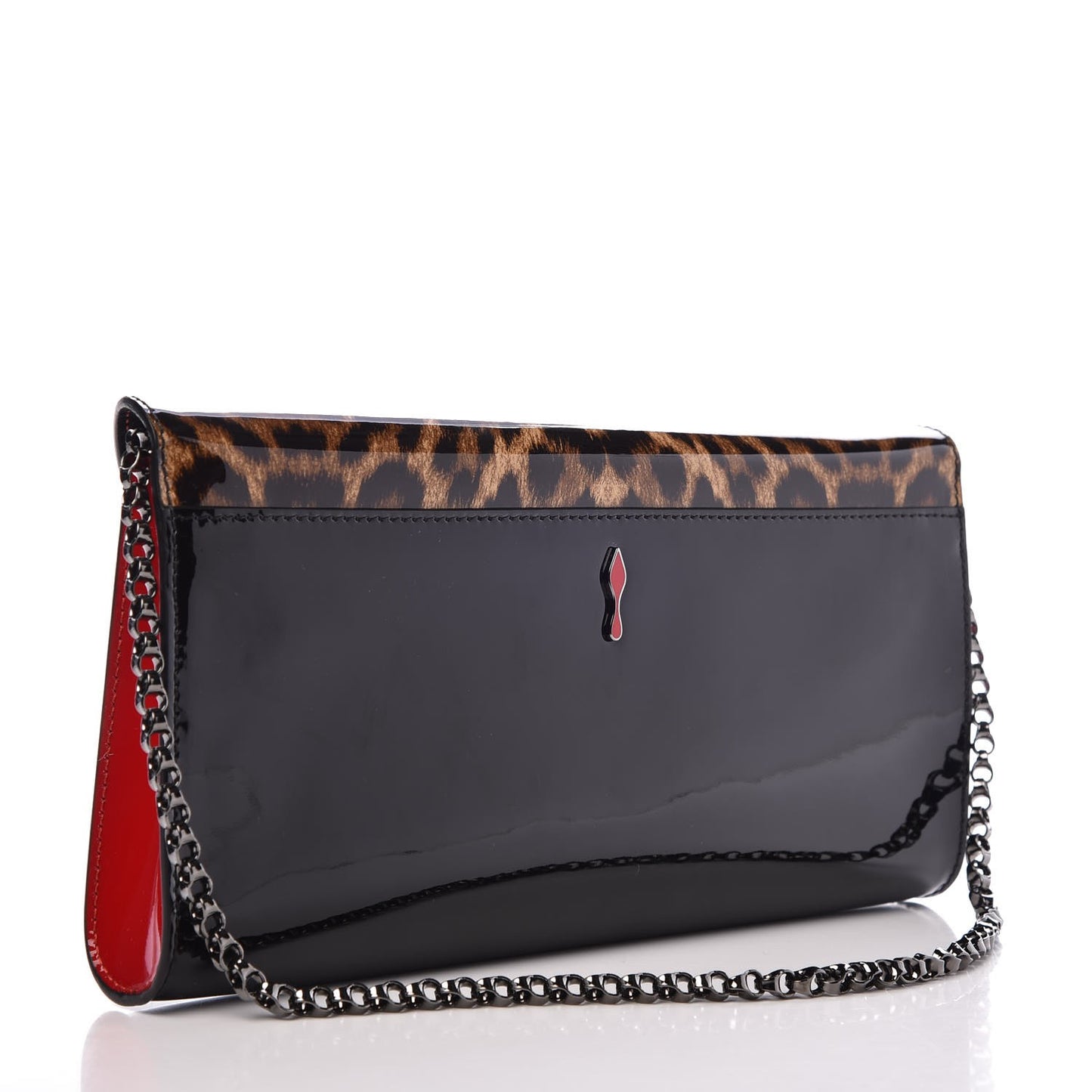 Patent Vero Dodat Leopard Clutch Black