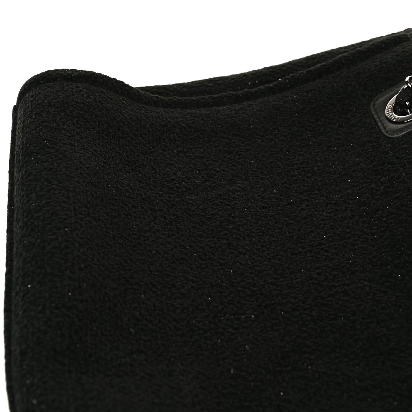 Lurex Boucle Mini Deauville Tote Black