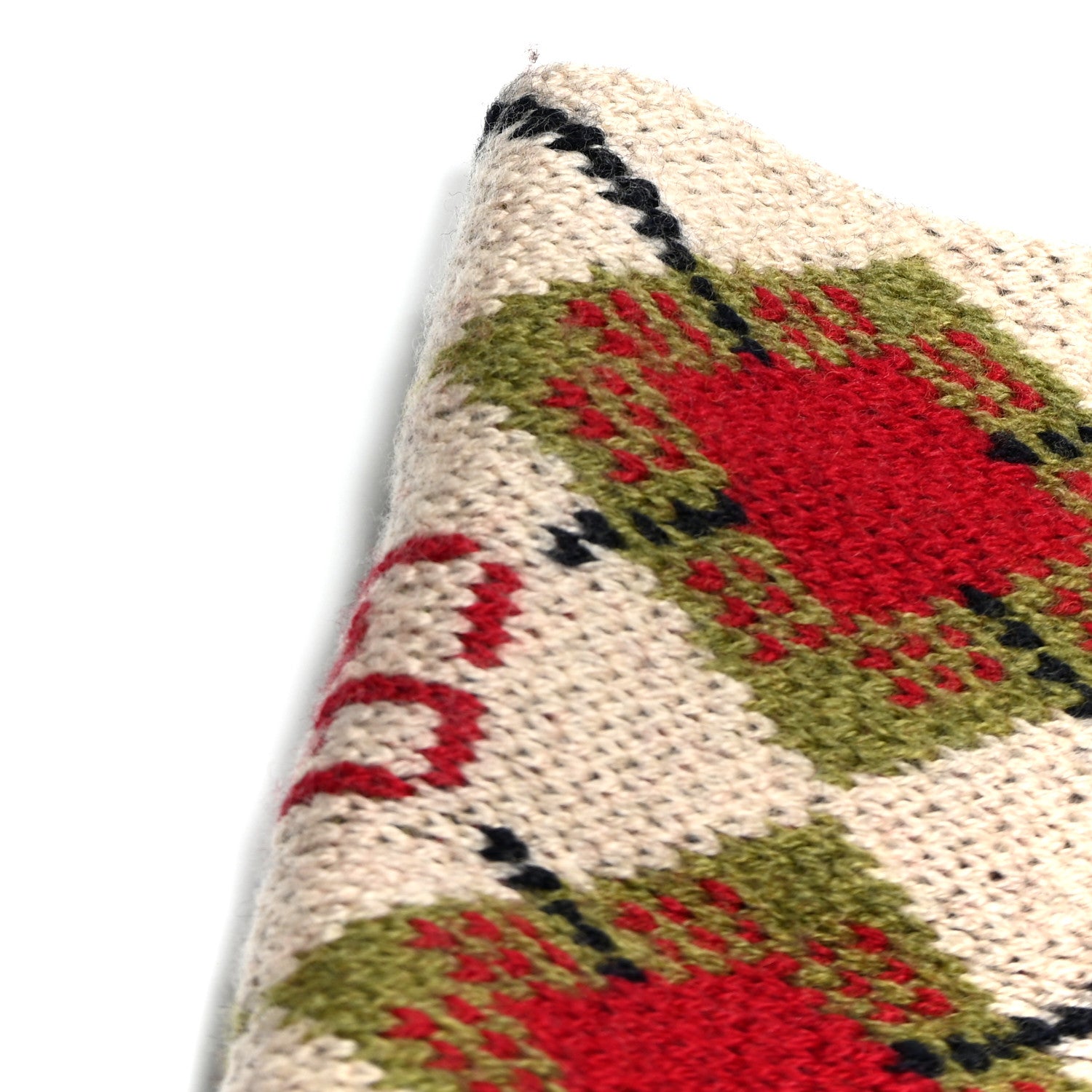 Gucci Wool Knit Scarf Beige Red 9 of 10