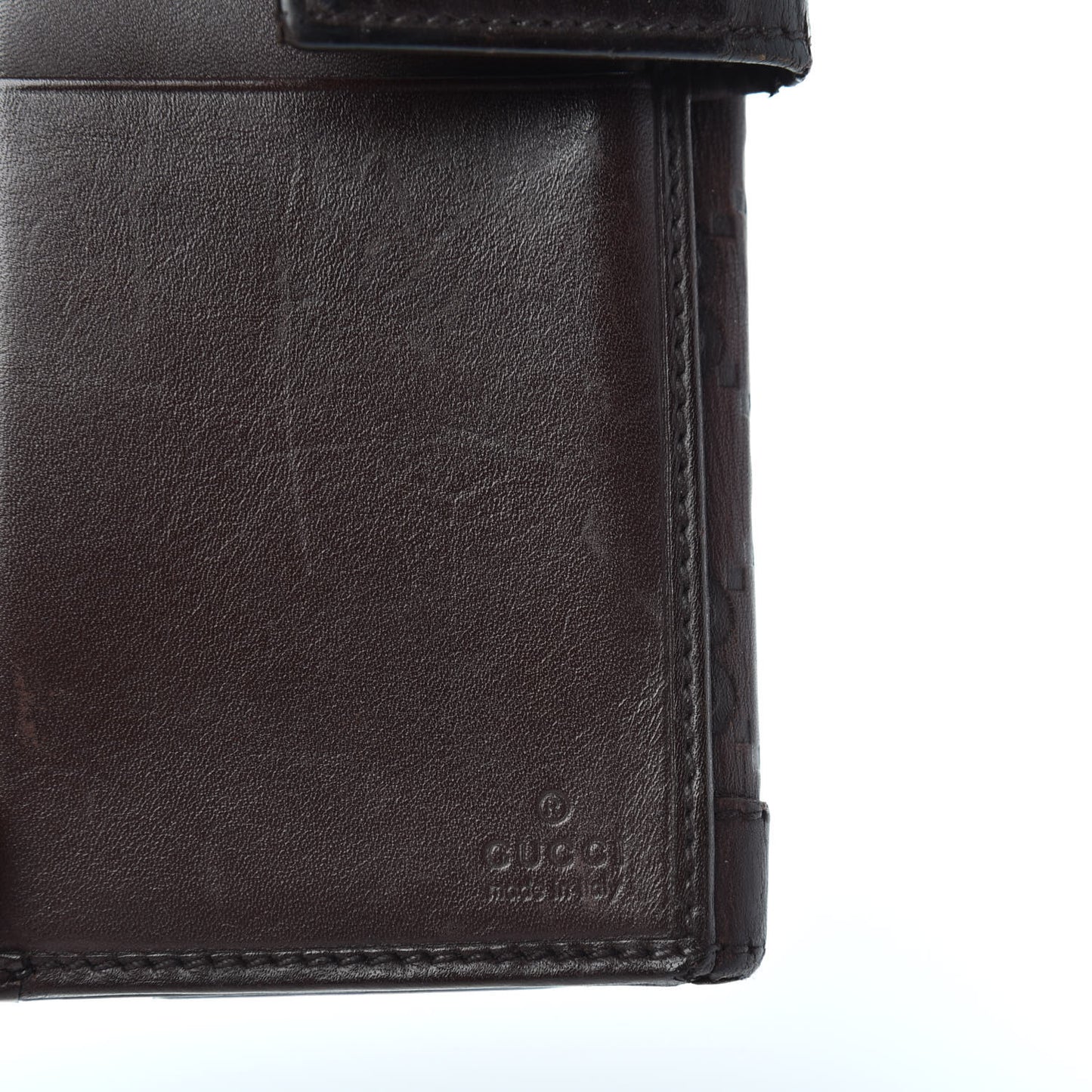 Guccissima Punch Continental Flap Wallet Brown