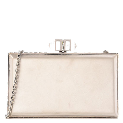 Judith Leiber Satin Crystal Framed Evening Clutch Silver 1 of 19