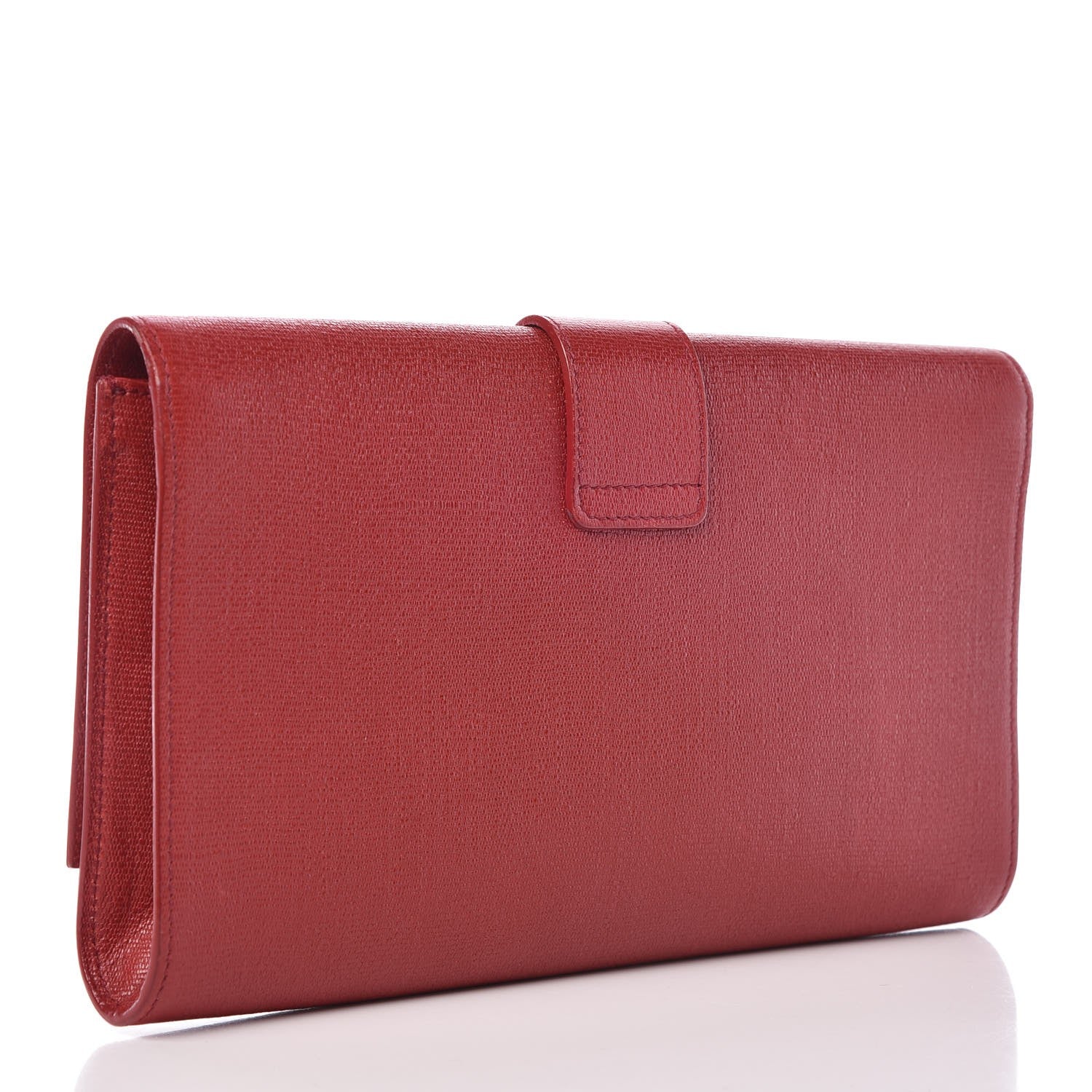 Saint Laurent Calfskin Classic Y Ligne Clutch Red 3 of 8