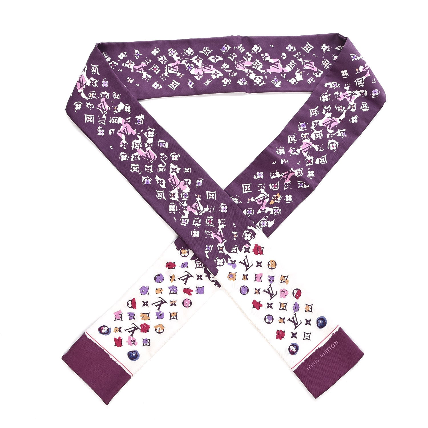 Louis Vuitton Silk Monogram Splash Bandeau Purple 1 of 6