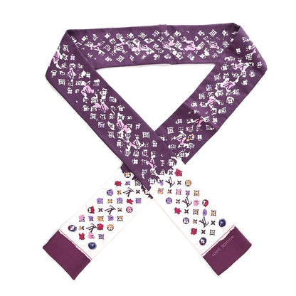Louis Vuitton Silk Monogram Splash Bandeau Purple 1 of 6