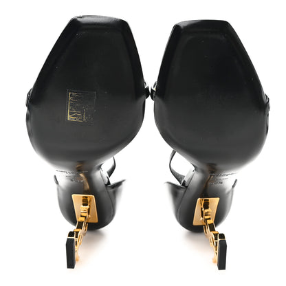 Saint Laurent Patent Calfskin Opyum 85 Sandals 38.5 Black 6 of 9
