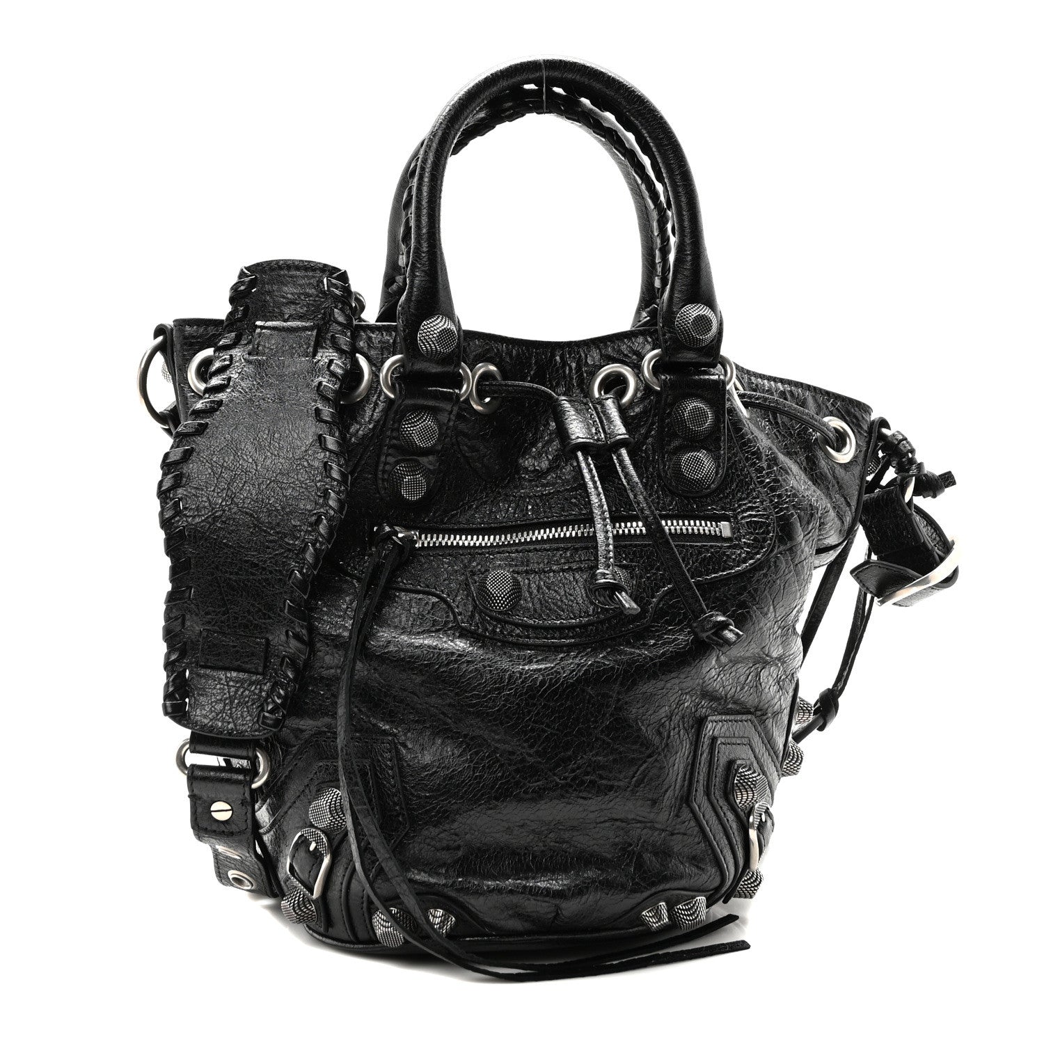 Balenciaga Agneau Arena Small Le Cagole Bucket Bag Black 1 of 10