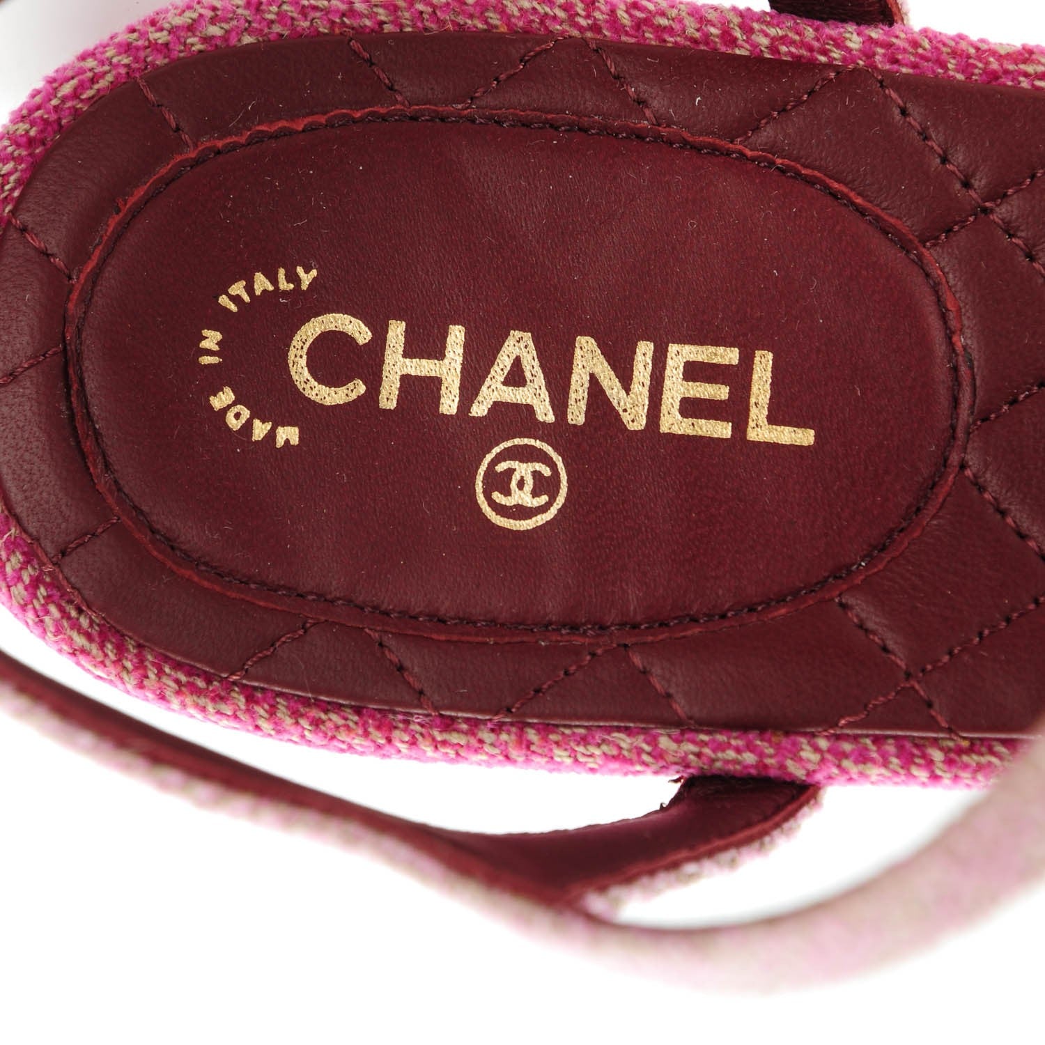 Chanel Tweed Poured Glass Sandals 39.5 Pink 8 of 8