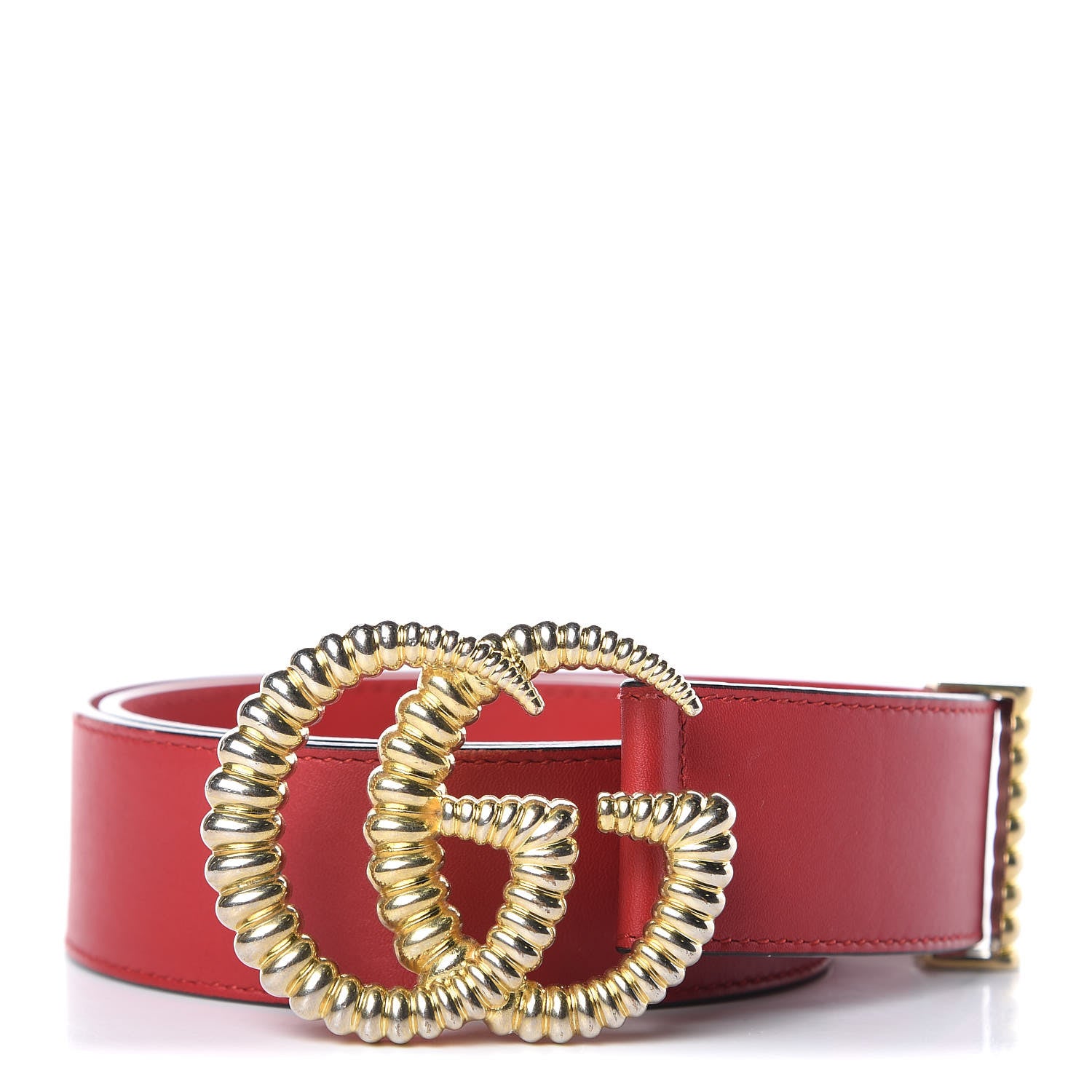 Gucci Moon Calfskin Torchon Double G 40mm Belt 85 34 Hibiscus Red 1 of 12