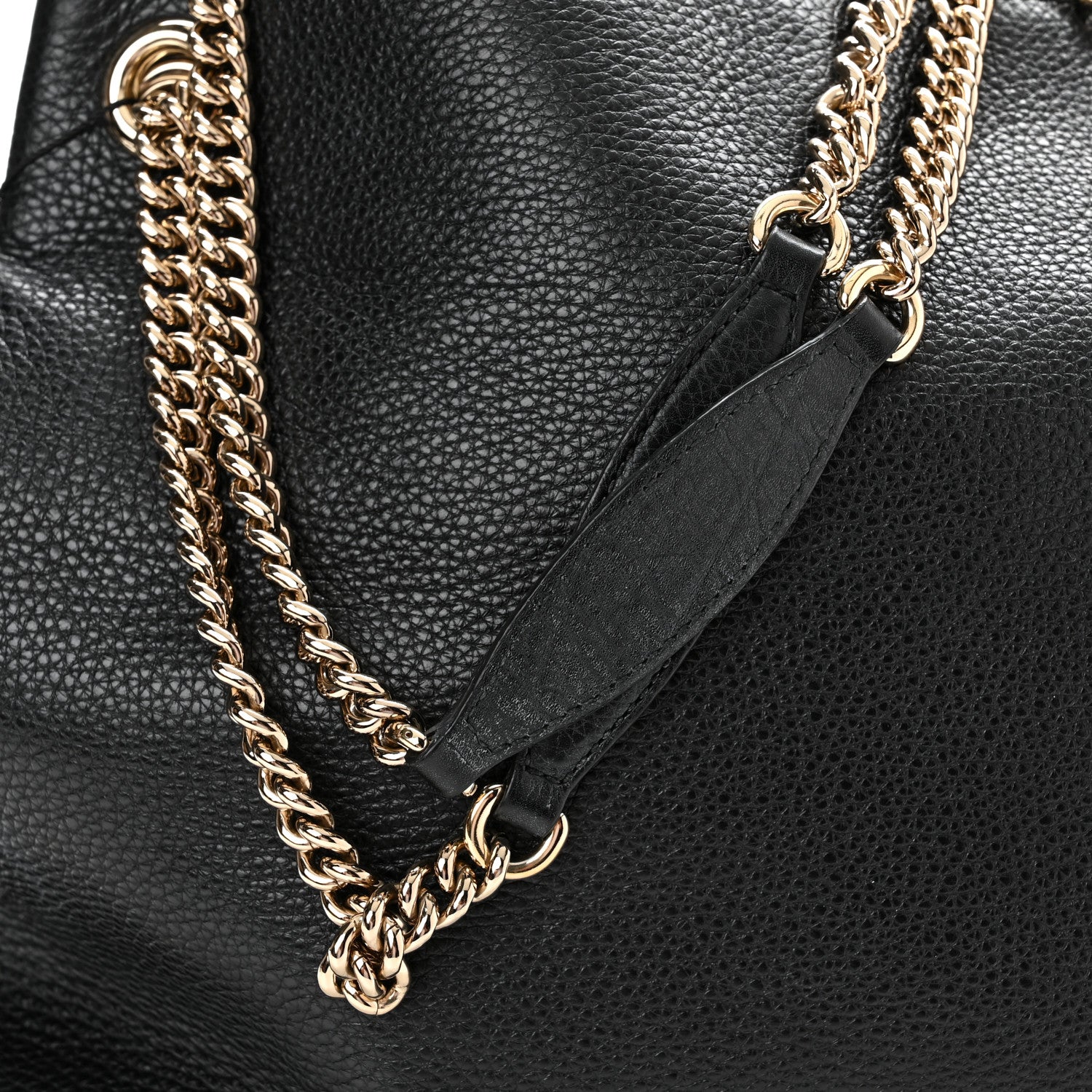 Gucci Pebbled Calfskin Large Soho Chain Shoulder Bag Black 11 of 11
