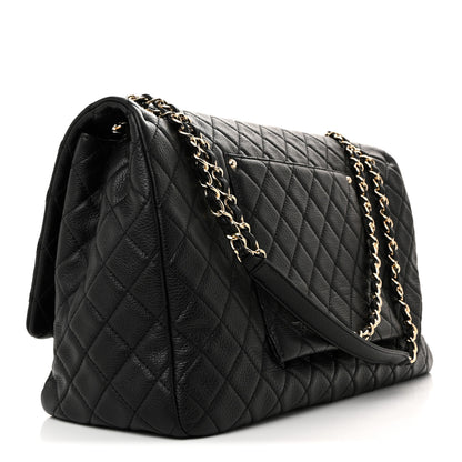 Chanel Calfskin Quilted XXL Travel Flap Bag Black 3 of 10