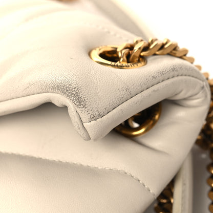 Saint Laurent Lambskin Quilted Small Loulou Puffer Monogram Chain Satchel Blanc Vintage 16 of 16