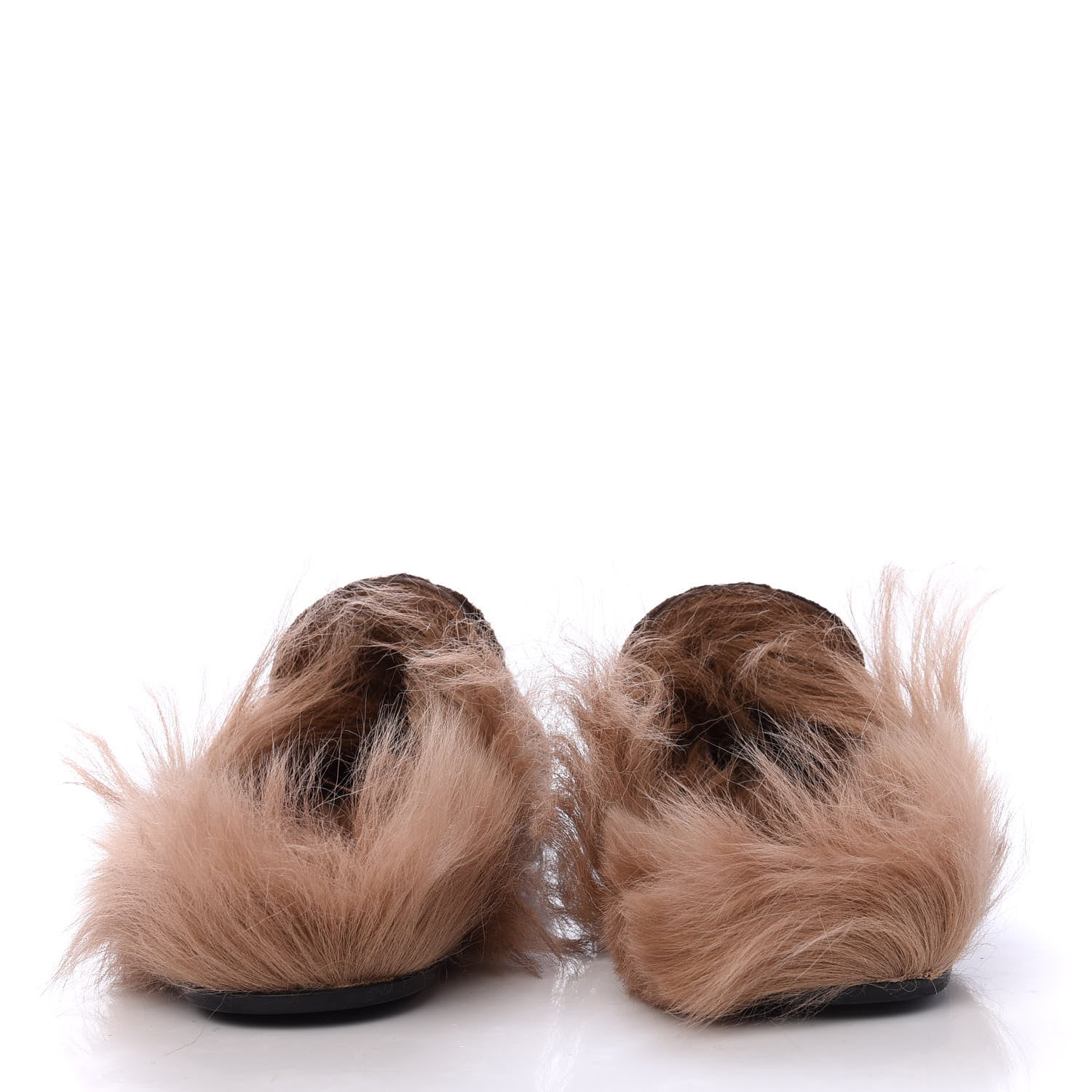 Gucci Velvet GG Monogram Fur Womens Princetown Slippers 35 Brown Black Natural 6 of 9