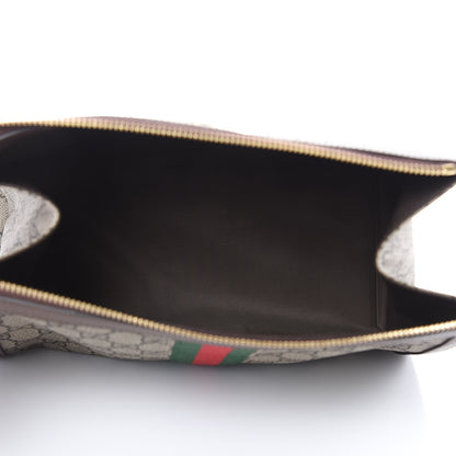Gucci GG Supreme Monogram Web Large Ophidia Cosmetic Case Beige New Acero 5 of 8