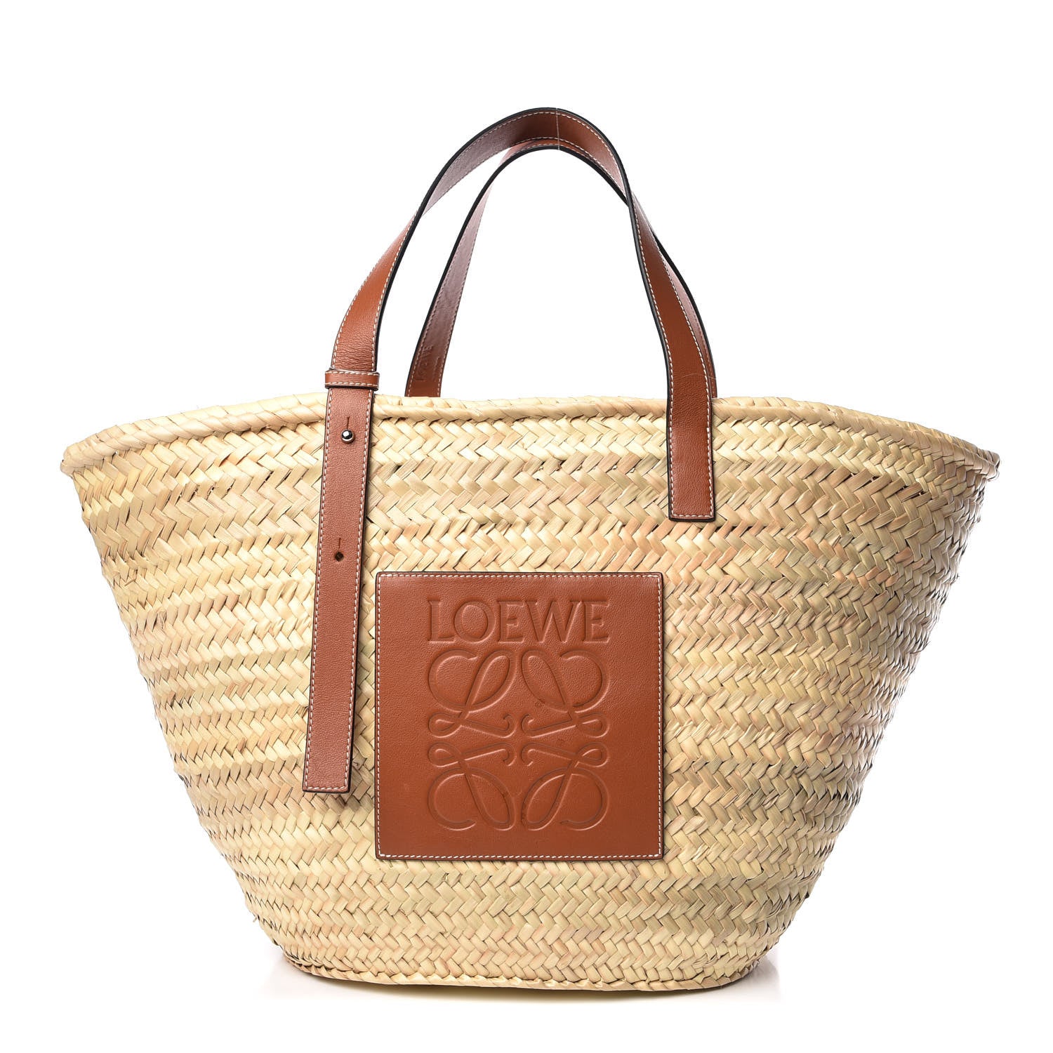 Loewe Raffia Large Basket Tote Bag Natural Tan 1 of 9