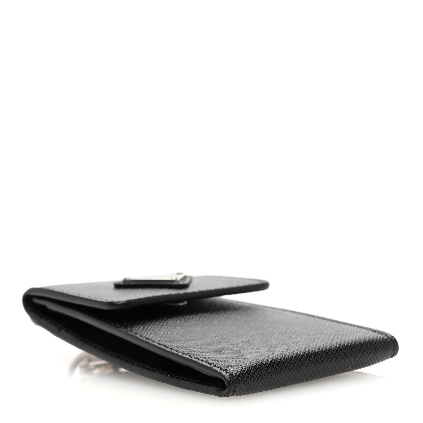 Saffiano Triangle Card Holder Keyring Black