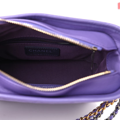 Chanel Aged Calfskin Quilted Small Gabrielle Hobo Purple 7 of 11