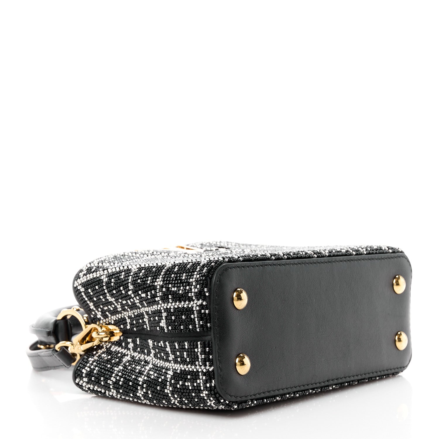 Louis Vuitton Bead Satin Embroidered Mini Capucines Black 4 of 10