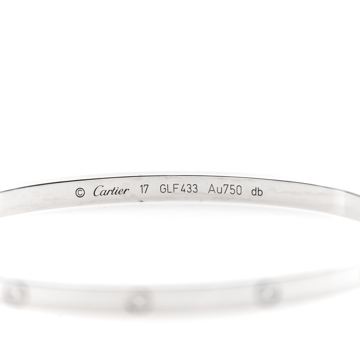 18K White Gold Small LOVE Bracelet 17