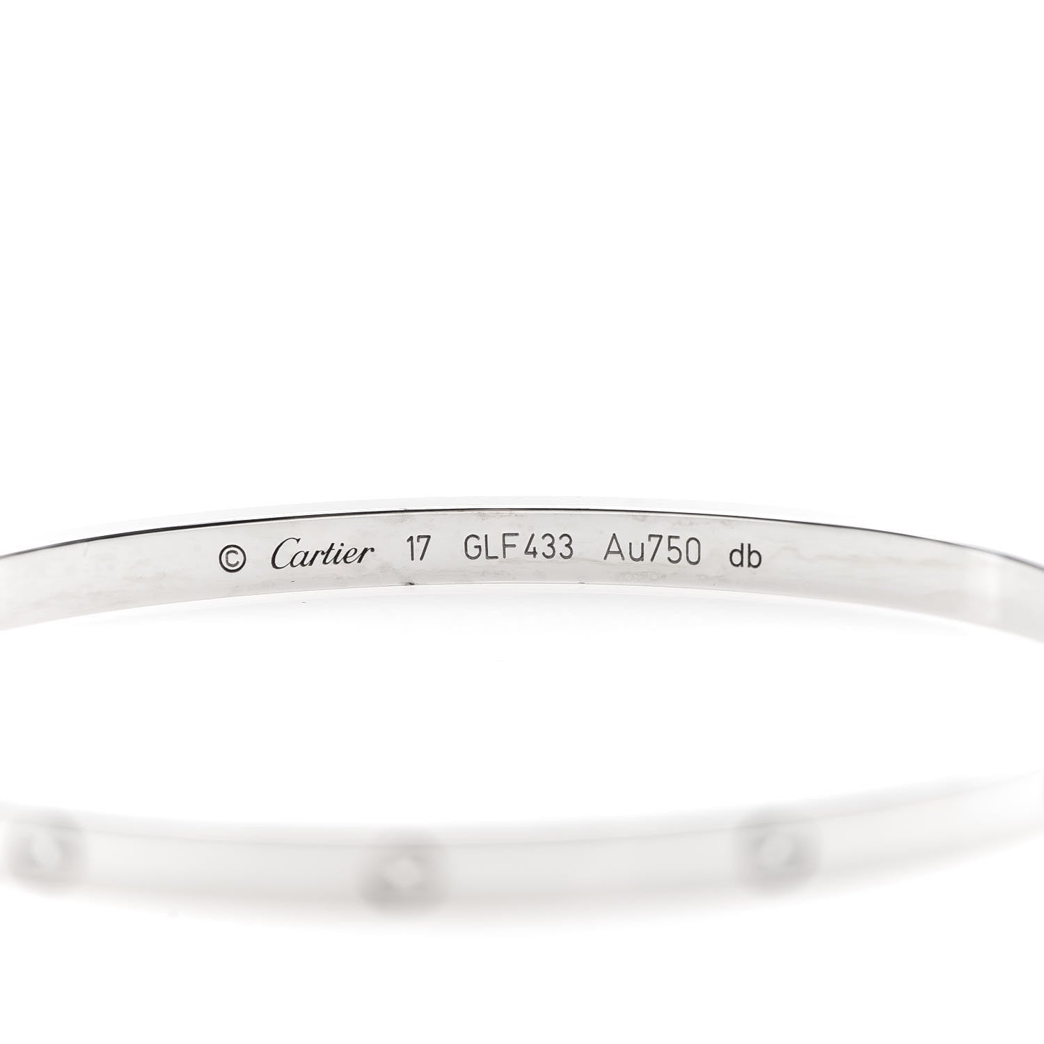 Cartier 18K White Gold Small LOVE Bracelet 17 5 of 6