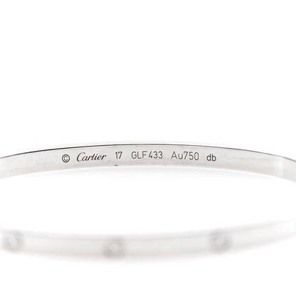 Cartier 18K White Gold Small LOVE Bracelet 17 5 of 6
