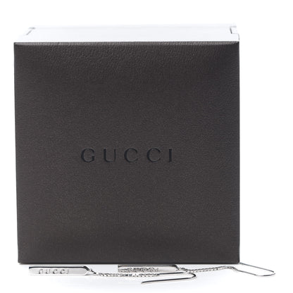 Gucci 18K White Gold Bar Drop Earrings 5 of 5