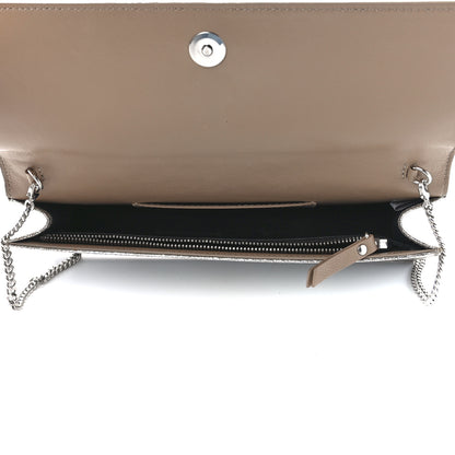 Jimmy Choo Metallic Calfskin Clutch With Chain Champagne 5 of 12