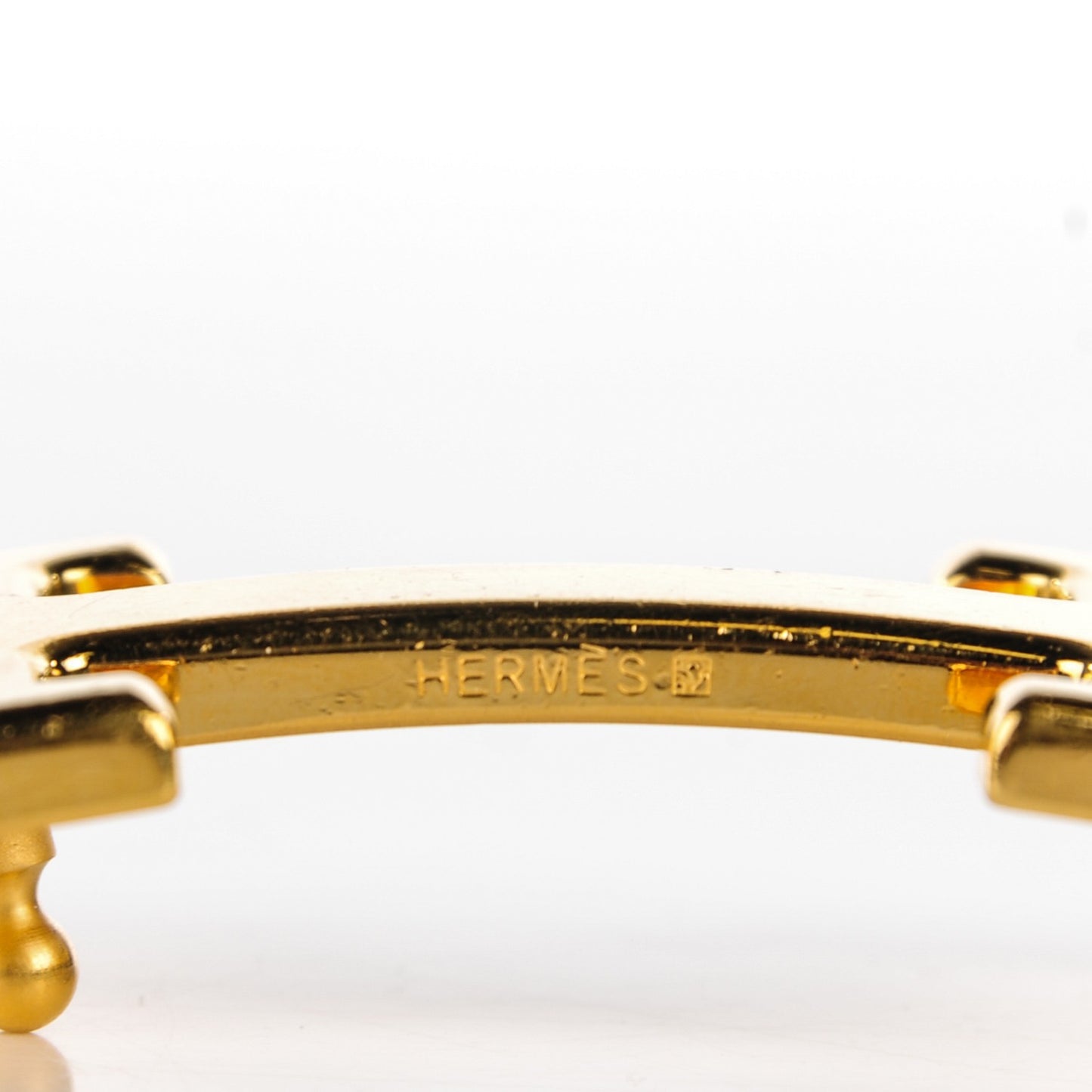 Polished 32mm H Belt Buckle Gold