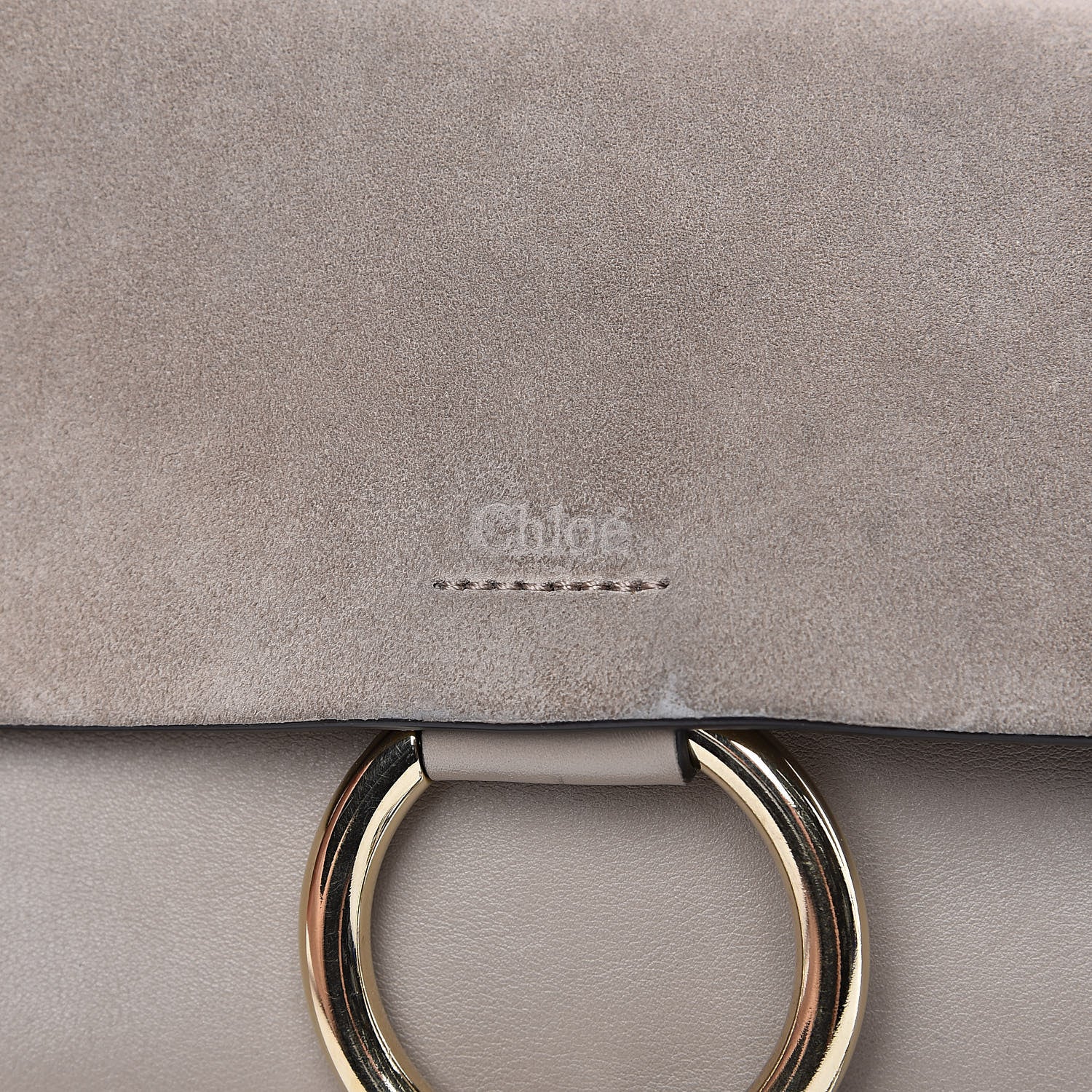 Chloe Suede Calfskin Small Faye Shoulder Bag Motty Grey 7 of 14