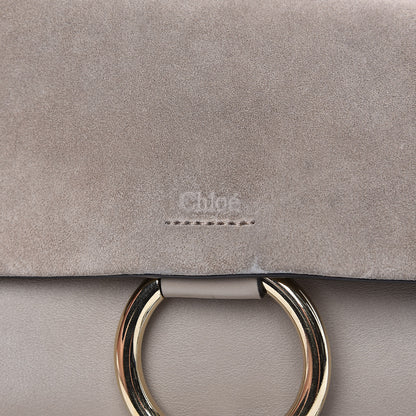 Chloe Suede Calfskin Small Faye Shoulder Bag Motty Grey 7 of 14