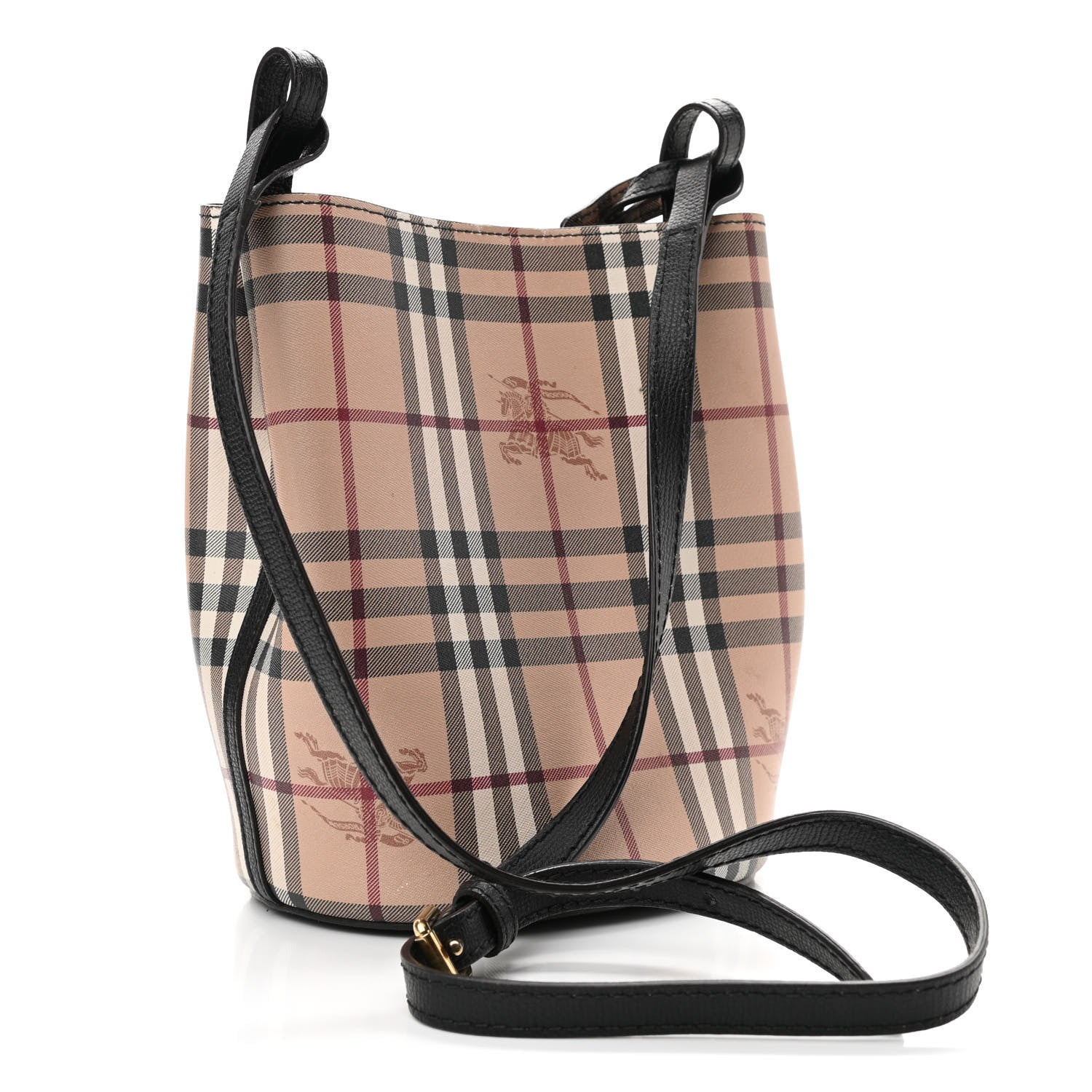 Burberry Haymarket Check Colours Small Lorne Bucket Crossbody Black 3 of 12