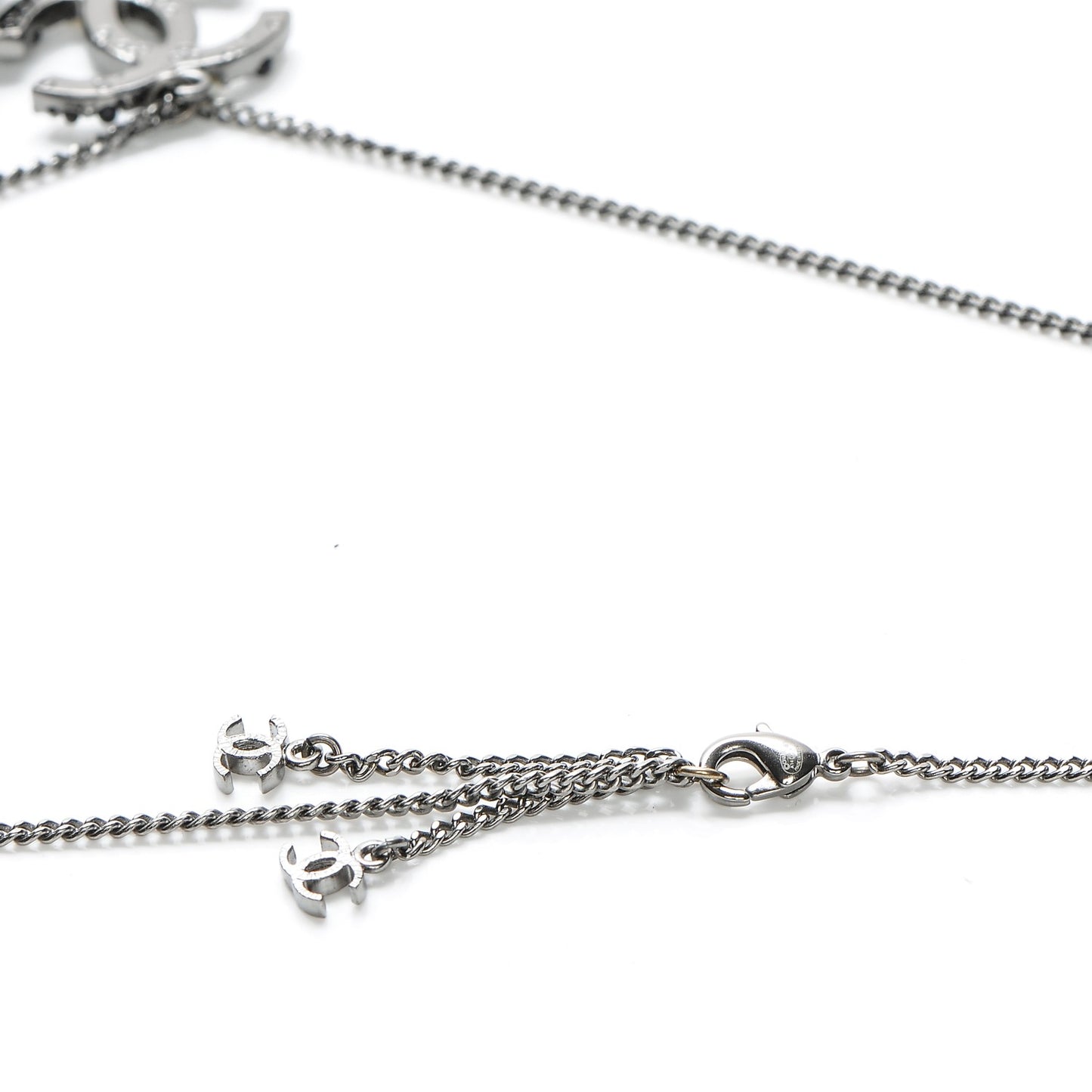 Ruthenium Bead CC Necklace Black
