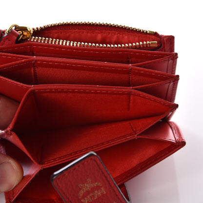 MCM Grained Calfskin Milla Accordion Card Case Red 4 of 9