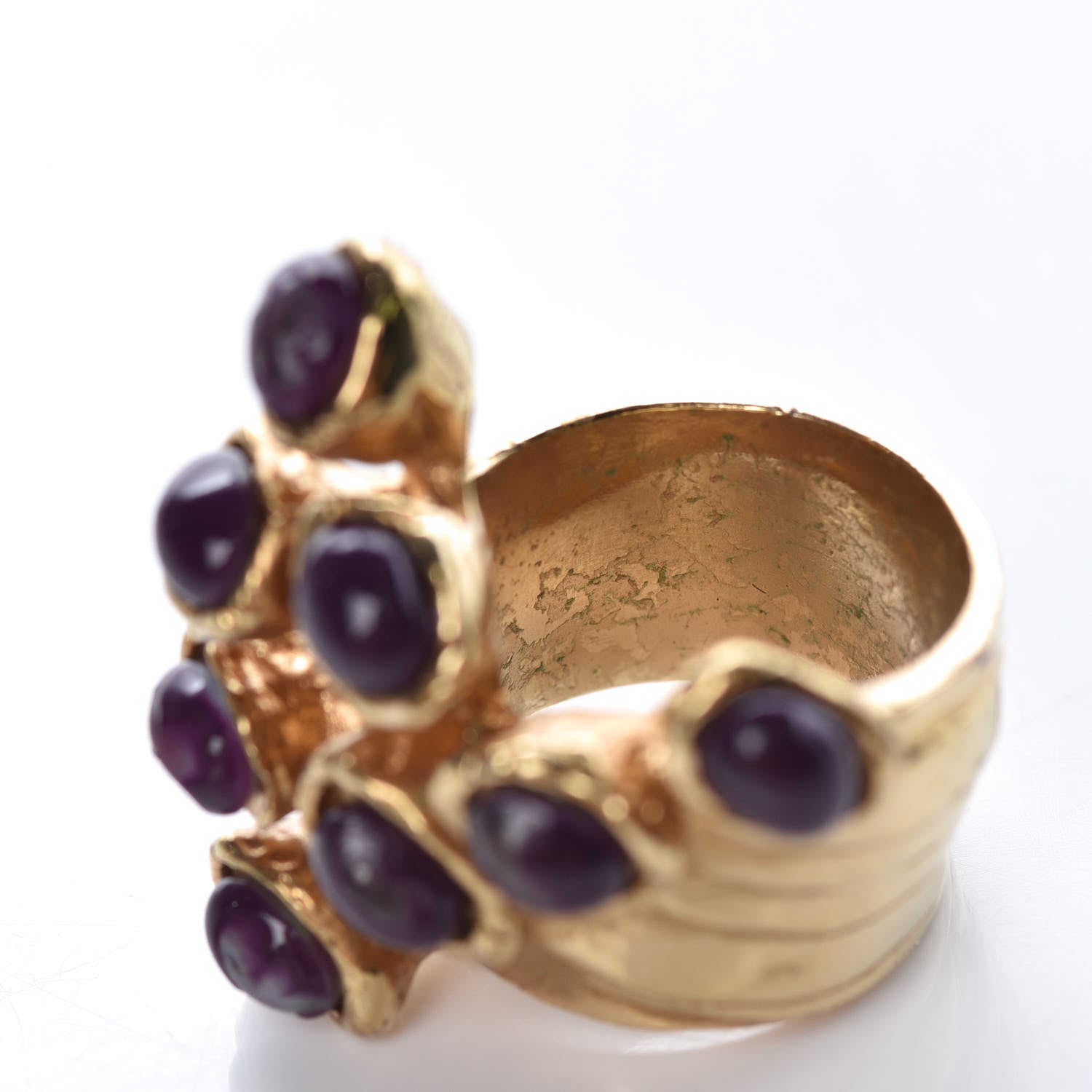 Saint Laurent Arty Dots Ring 4 Gold Plum 5 of 5