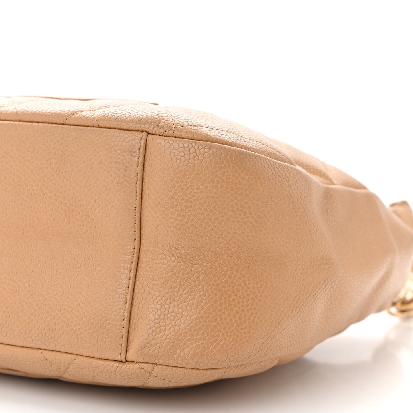 Caviar Quilted Timeless CC Shoulder Bag Beige