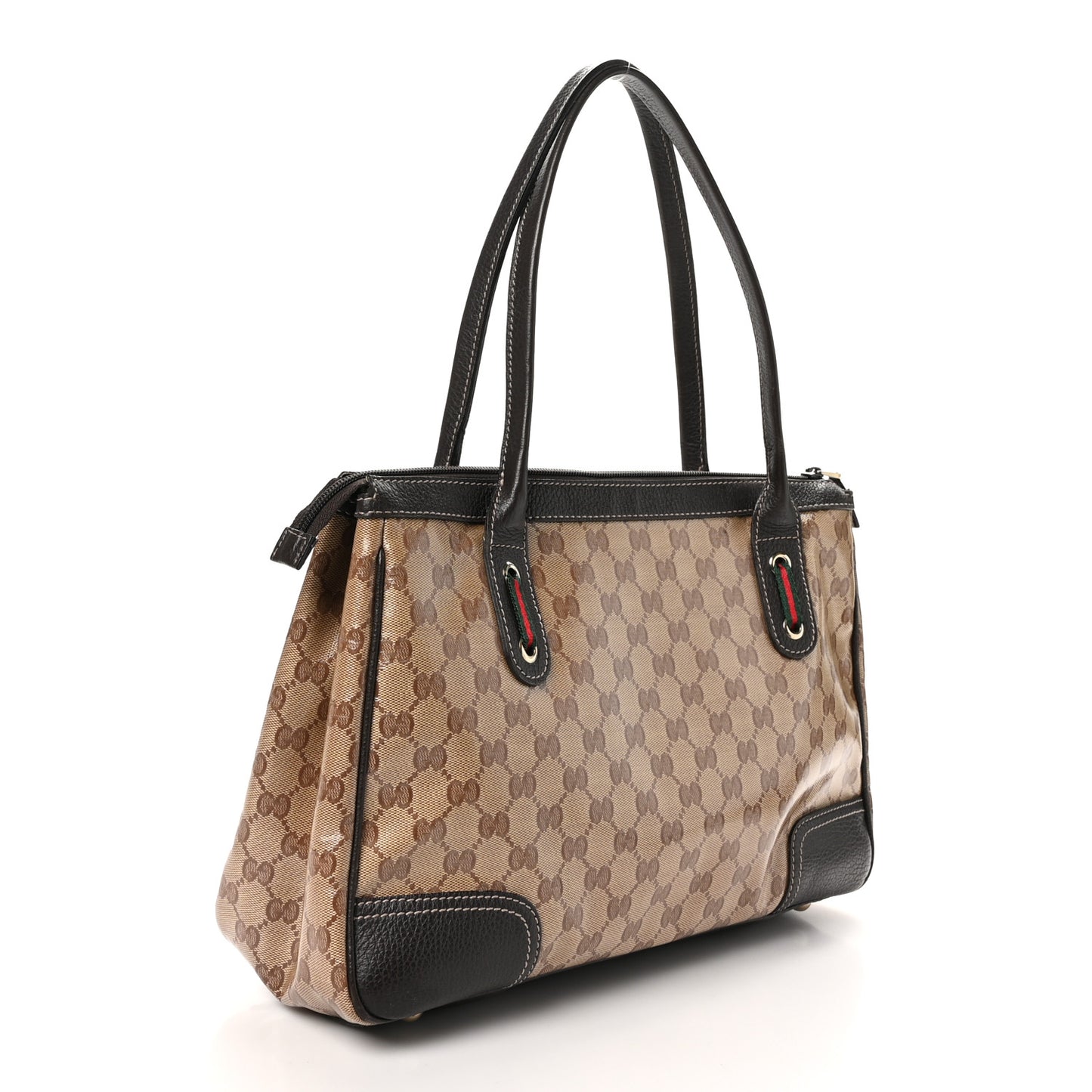 Crystal Monogram Medium Princy Tote Dark Brown
