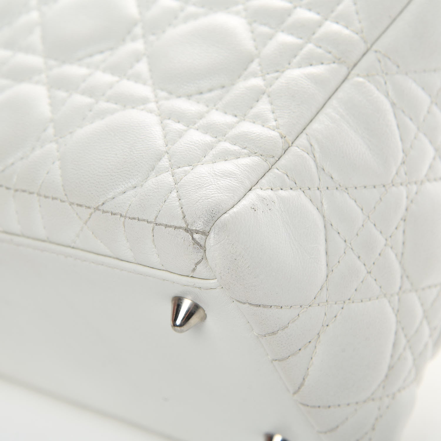 Christian Dior Lambskin Cannage Medium Lady Dior White 10 of 16