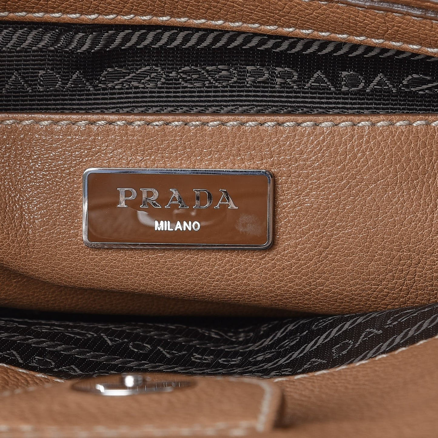 Glace Calf Twin Pocket Fringe Tote Caramel