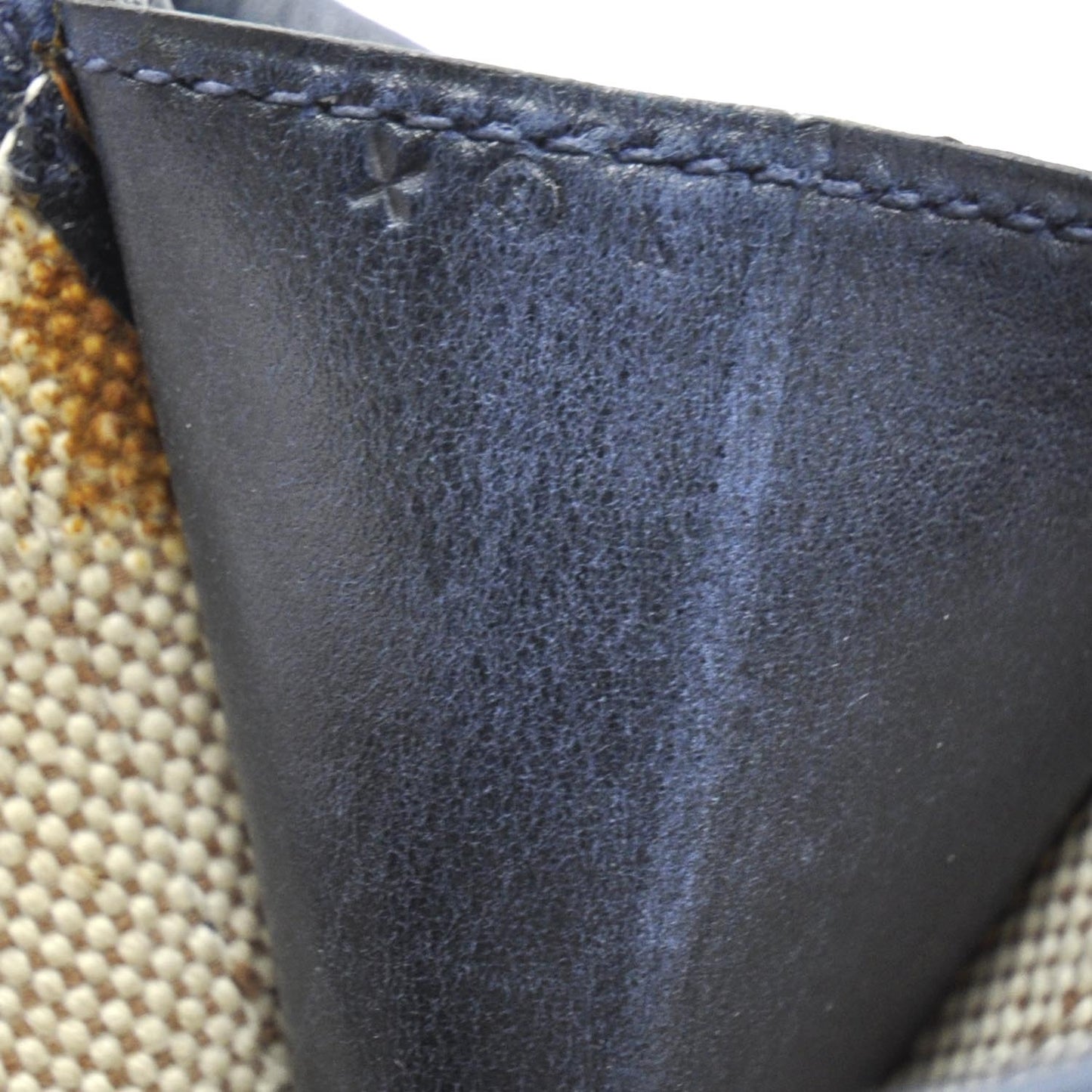 Toile Leather Jige PM Clutch Navy Bleu