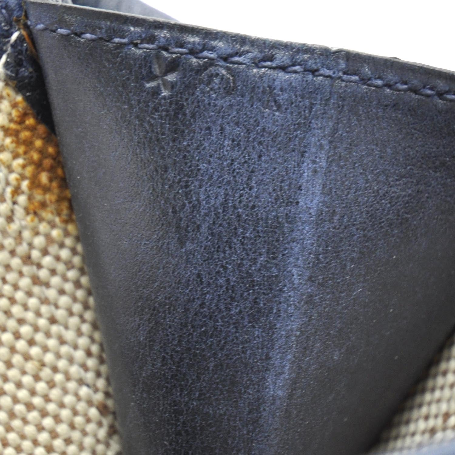 Hermes Toile Leather Jige PM Clutch Navy Bleu 7 of 8