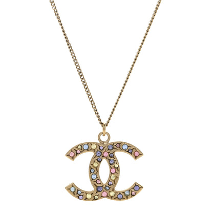 Chanel Crystal CC Necklace Light Gold Multicolor 6 of 7