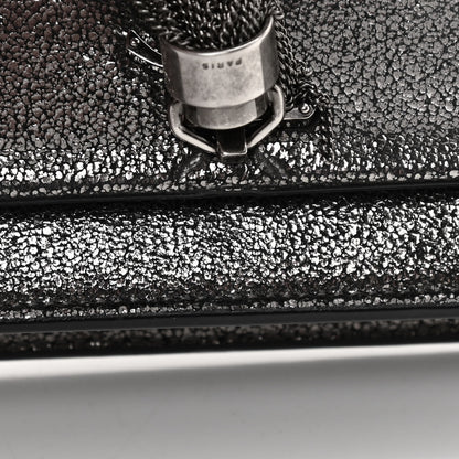 Saint Laurent Metallic Calfskin Classic Monogram Kate Tassel Chain Wallet Gun Metal 16 of 17