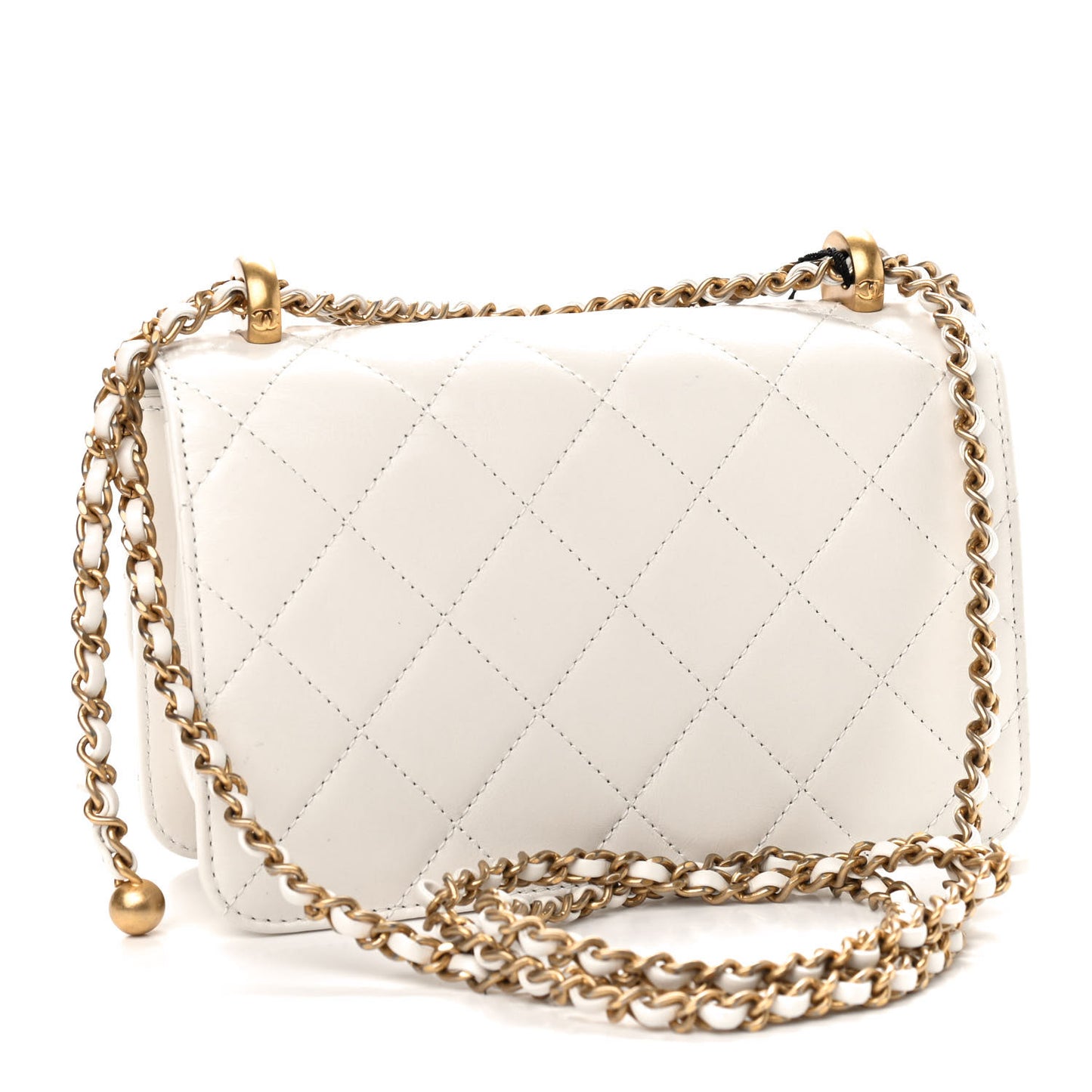 Calfskin Quilted Mini Perfect Fit Flap White