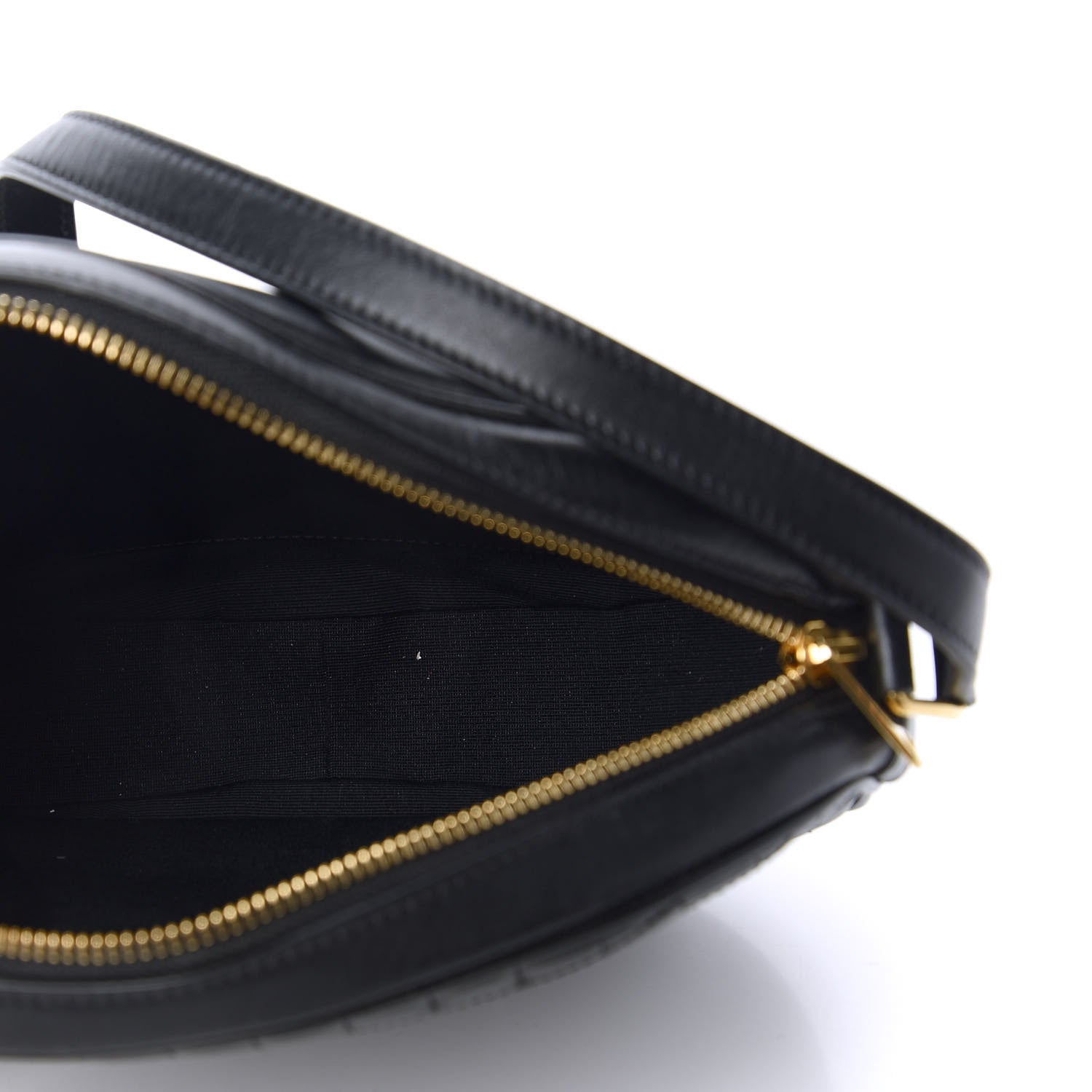 Celine Calfskin Quilted Medium C Charm Bag Black 5 of 10