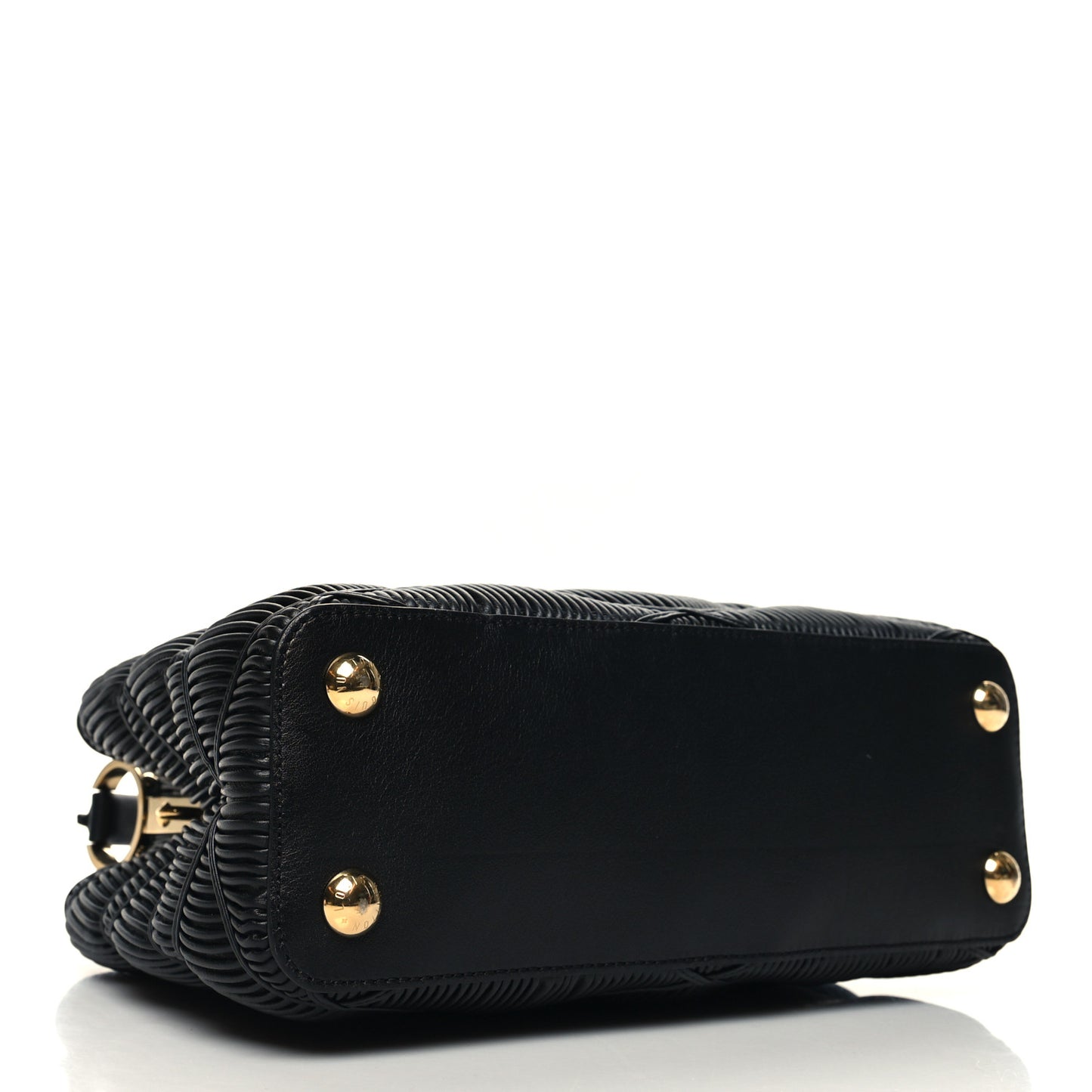Calfskin Pleated Capucines BB Black