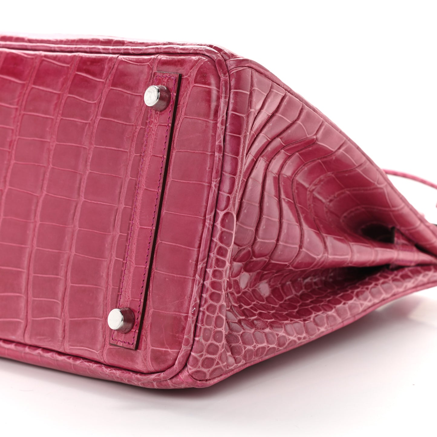 Shiny Porosus Crocodile Birkin 30 Rose Tyrien