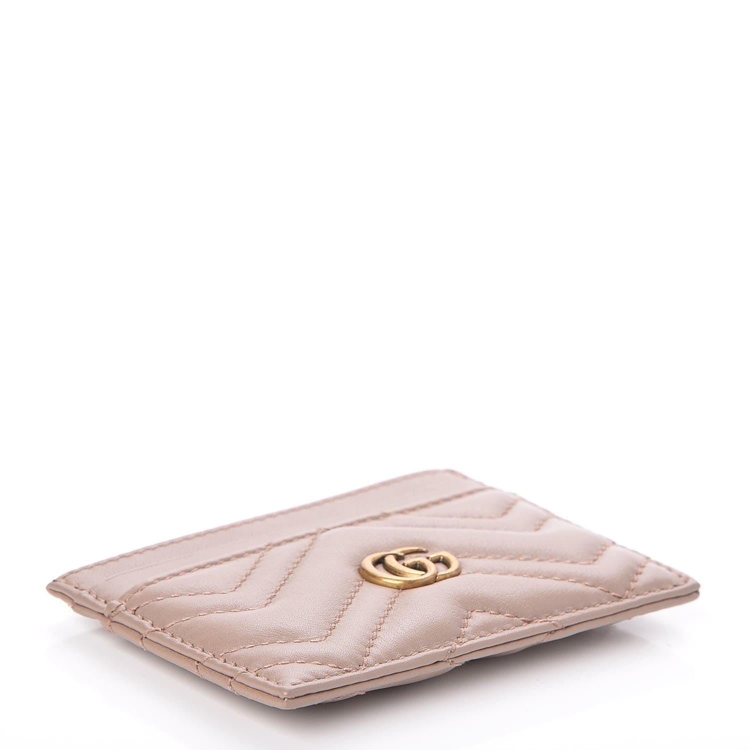 Gucci Calfskin Matelasse GG Marmont Card Holder Porcelain Rose 4 of 7