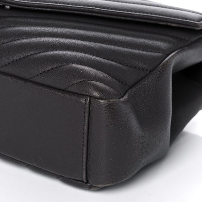 Saint Laurent Sheepskin Matelasse Chevron Monogram Medium College Bag Asphalt 10 of 12
