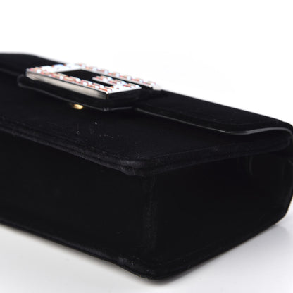 Gucci Velvet Crystal Square G Shoulder Bag Black 6 of 10